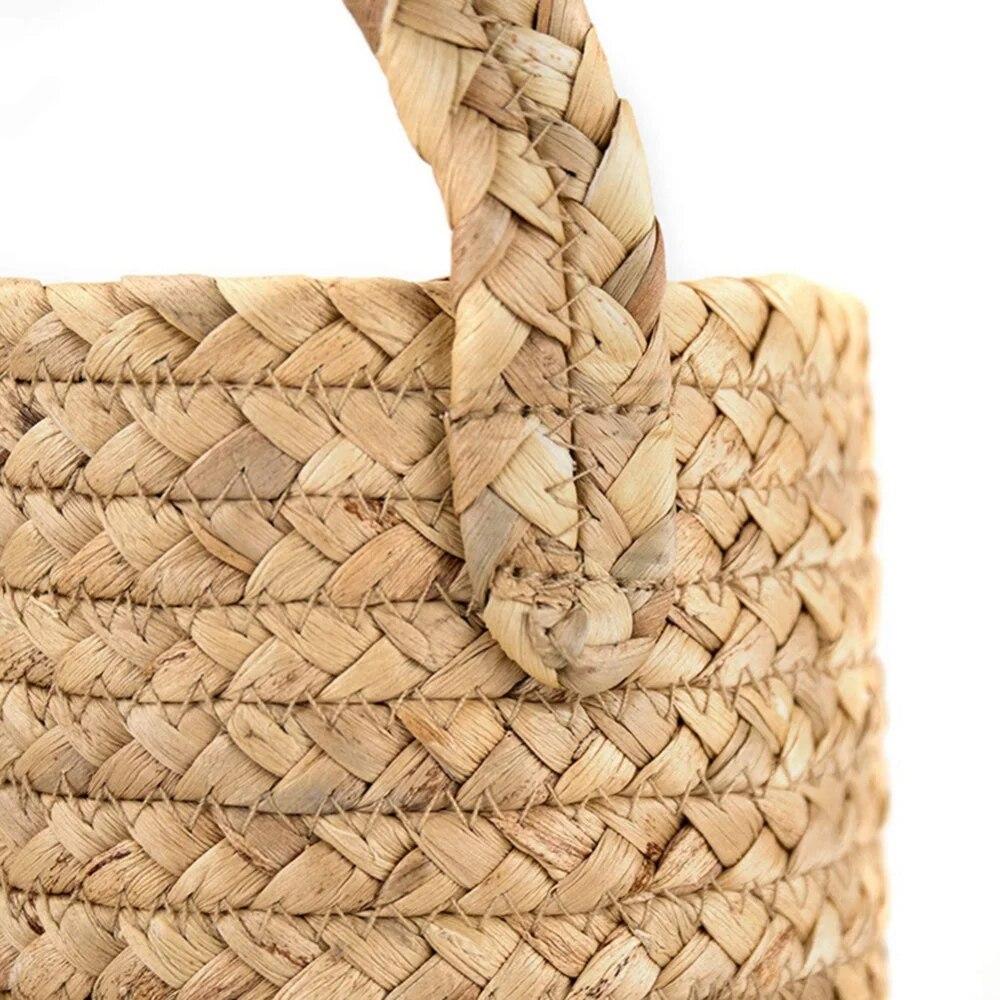 Плетенная корзина для хранения из морских водорослей Настенная подвесная корзина Подвесная корзина с белой лужей Корзины для хранения труб