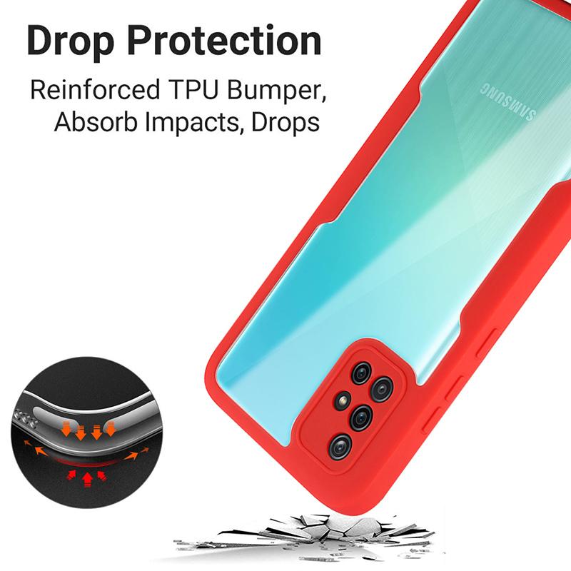 360°Full Protection Phone Case For Samsung Galaxy A51 A52 A52S A53 A54 A55 A56 Double-Sided Transparent Bumper Shockproof Cover