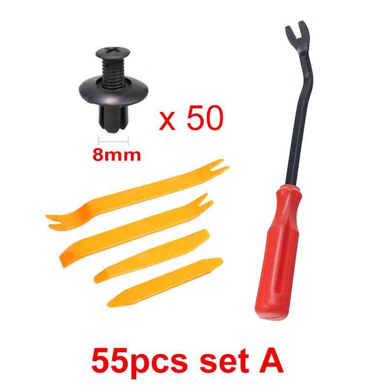 Комплект зажимов для автомобильного крепежа, комплект зажимов для заклепок на крыльях, 6 мм/8 мм, автомобильный кузов, бампер, панель отделки дверей, фиксатор, пластиковый штифт, ремонт заклепок