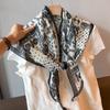 Japanese retro polka dot cotton and linen triangle scarf silk scarf women's thin neck protection scarf high-end neck scarf
