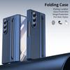 Samsung Galaxy Z Fold 7/6/5/4/3 Leather Phone Case with Steel Film Pen Slot Hinge Protection Shockproof Cover for Galaxy Z Fold