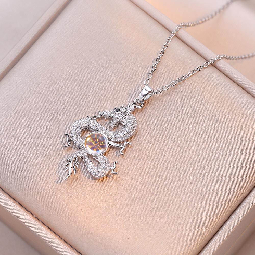 Роскошное ожерелье с подвеской в ​​виде дракона для женщин, новинка 2024 года, цепочка из нержавеющей стали, ювелирные изделия, аксессуары для вечеринок