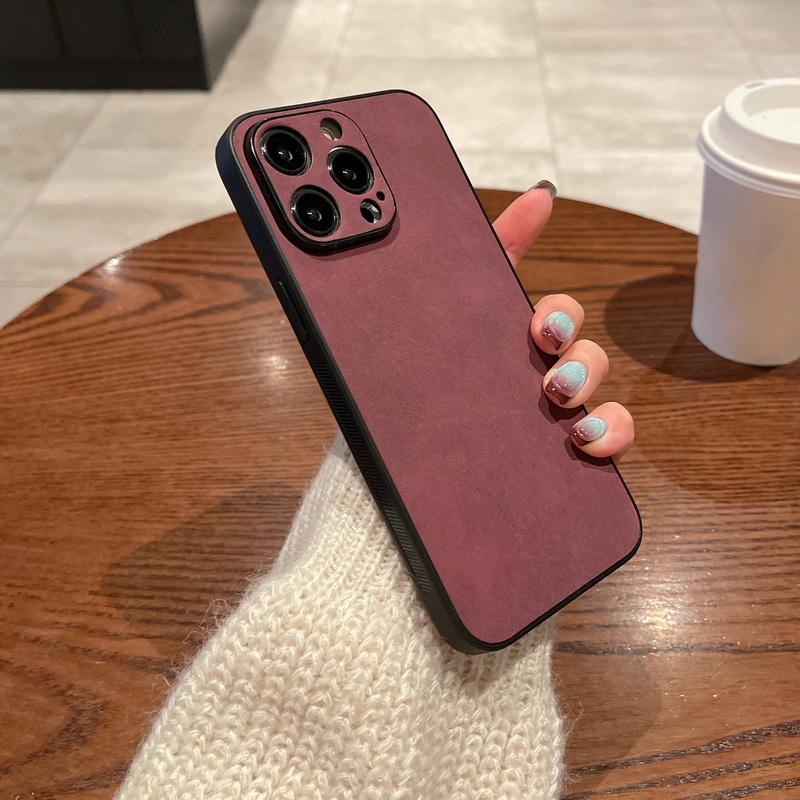 Матовый замшевый кожаный чехол из ТПУ для Iphone 15 Pro Max 14 13 12 11, противоударный браслет, чехол для телефона, однотонный цветной чехол