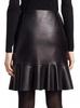 Stylish BLACK Genuine Soft Lambskin Leather Women's Skirt Handmade Party Formal