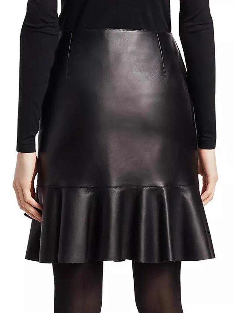 Stylish BLACK Genuine Soft Lambskin Leather Women's Skirt Handmade Party Formal