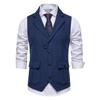 Mens Retro Vest Lapel Business Casual Single-Breasted Vest Slim Fit High Quality Mens Dress Wedding Male Tops