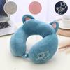 Cute Travel Pillow with Ear Cartoon Neck Pillow for Kids Memory Foam Animal Pillow U Shaped Cushion Plush for Airplane Train