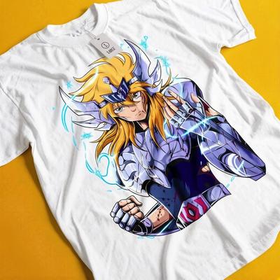 Футболка Saint Seiya Рыцари Зодиака Ширю Аниме Унисекс с Графикой Унисекс Летние Популярные Короткий Рукав Y2k
