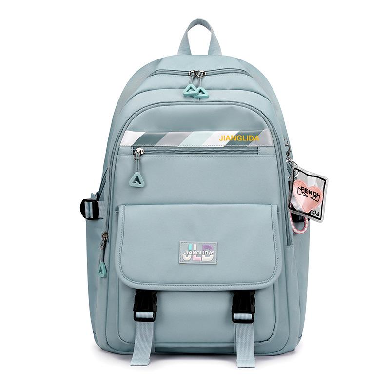 Middle School Student Schoolbags for Girl Commuting Large-capacity Backpacks Fashion Leisure Solid Color Book Bag Ultra-light Waterproof Knapsack