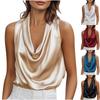 Женская модная безрукавная рубашка с подвесным воротником, повседневный топ-жилет