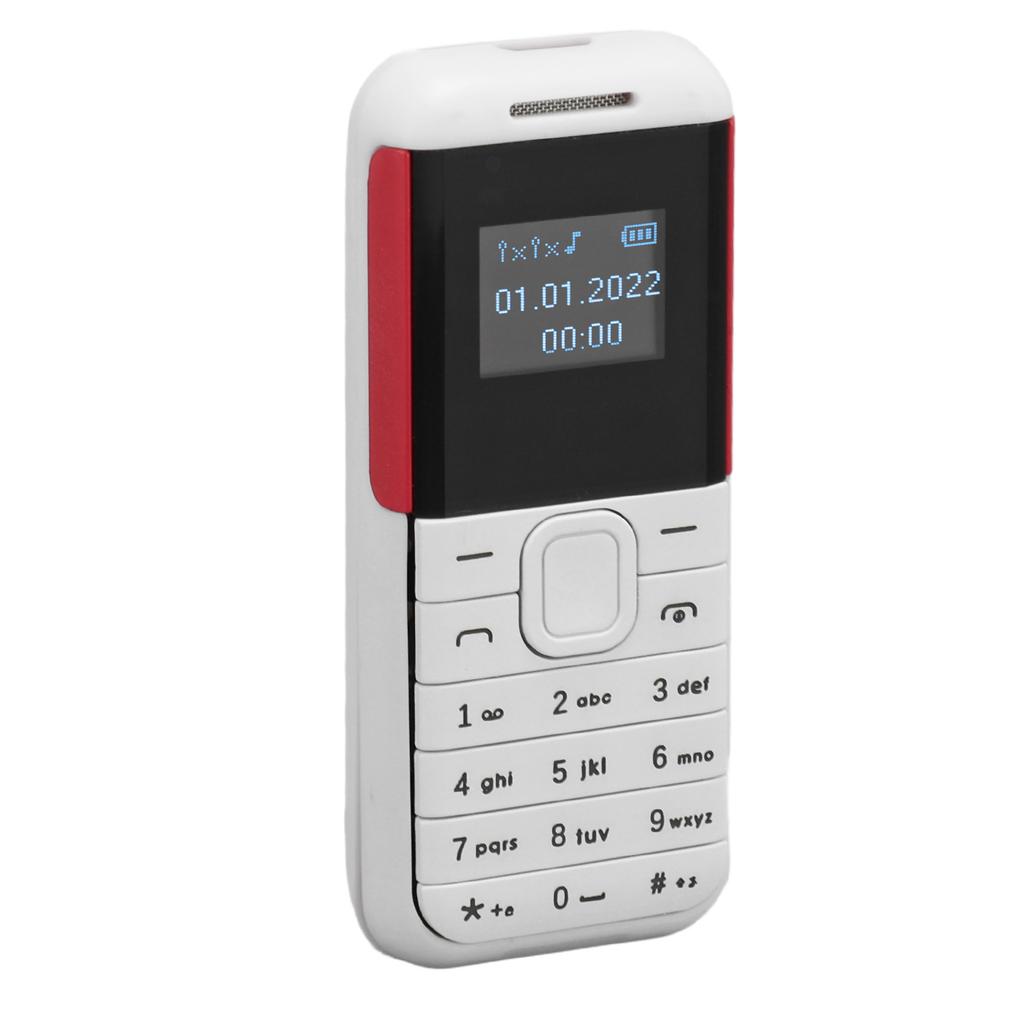 Tiny Mobile Phone Mini 2G Phone 0.66in Screen 2 In 1 Bluetooth Sound Player Dual Card Standby GSM