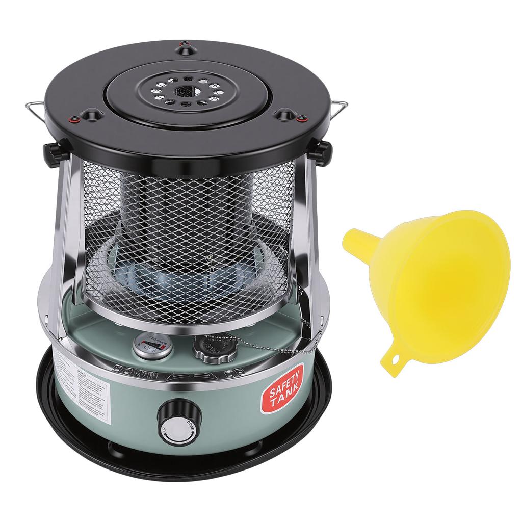 Indoor Outdoor Kerosene Heater 2.6KW Adjustable Height Non Electric Portable 2 in 1 Stove Heater for Camping Garage