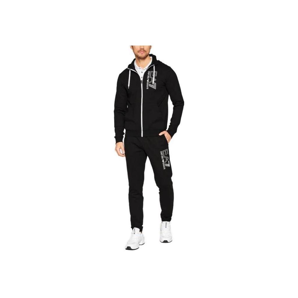 Emporio Armani Трикотажные джоггеры с принтом и манжетами Мужские брюки Черный 3RPP98-PJ05Z-1200