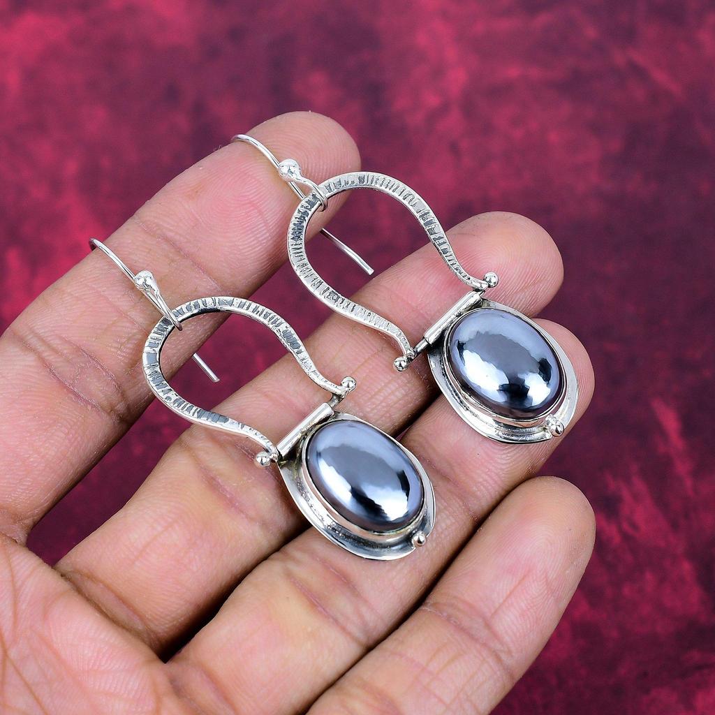 Shungite Jewelry, 925 Solid Sterling Silver Earrings Jewelry, Handmade Earrings Gemstone Jewelry For Women