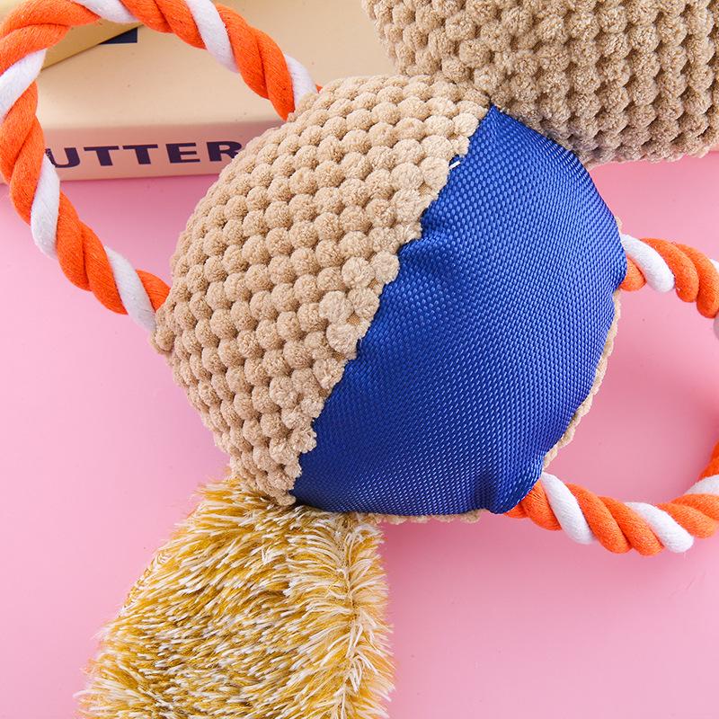 Игрушки из хлопковой веревки для домашних животных, интерактивные тренировочные игрушки, издающие звуки, для чистки зубов и ухода за ними для собак средних и крупных пород