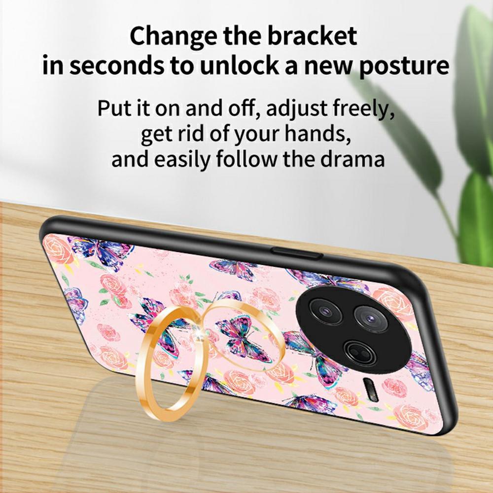 Для Xiaomi Poco F7 Pro 5G/Redmi K80 5G Чехол с рисунком бабочки TPU+Закаленное стекло Защитная крышка для телефона