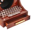 1PC Creative Classic Retro Wood Metal Typewriter Music Box Desktop Home Office Decor Musical Boxes Kids Birthday Toy Gift
