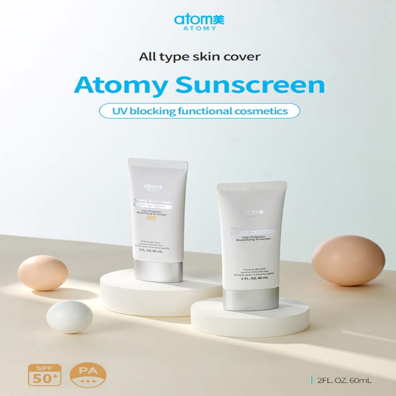 Atomy Солнцезащитный крем бежевого цвета – SPF 50+ PA+++, широкий спектр защиты от УФ-излучения, легкий и нежирный, 60 мл