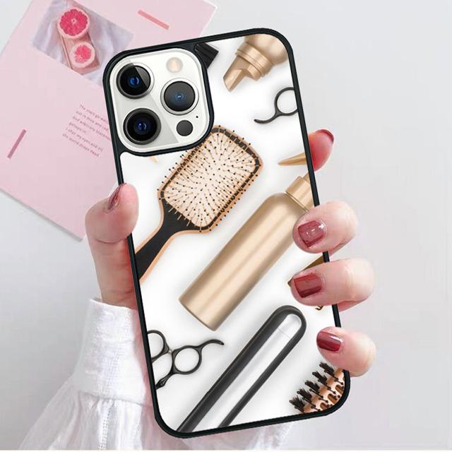 Ножницы парикмахера Щетка Переключатель Чехол для телефона для iPhone 17 Air 16 15 14 13 11 12 Pro Max Plus Корпус Coque