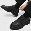 2024 New Men's Derby Shoes British Lace-up Leather Shoes Fashion Platform Height Increasing Casual Loafers Business Dress Shoes