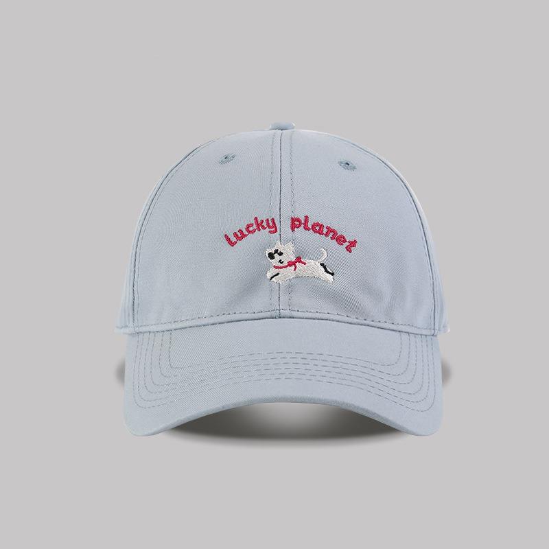 Вышивка щенок бейсболка женская весна новая универсальная защита от солнца большой обхват головы делающая лицо меньше козырек мужской тренд