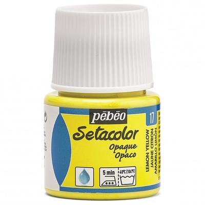 Краска для тканей Pebeo, может покрасить темные ткани, Seta Color, непрозрачный цвет, 45 мл, лимонно-желтый 17