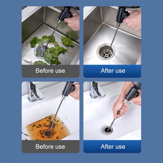 Трубопроводный земснаряд Инструмент для удаления засоров из волос Сверхмощный туалетный змеевик