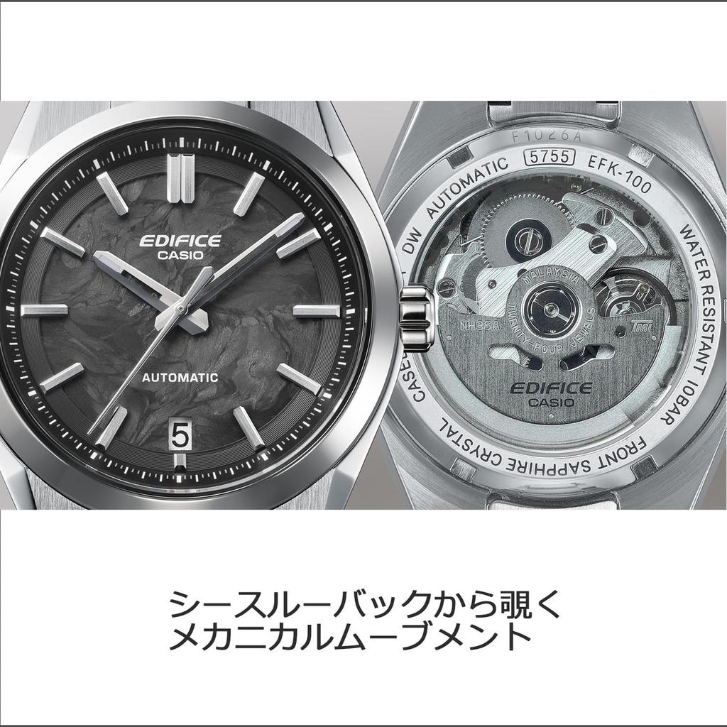 CaSio Men S Mechanical Automatic Watch Silver Efk 100ycd 1ajf
