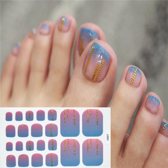 Heart Moon Leaf Waterproof Toe Nail Stickers Full Cover Decals Adhesive Wraps