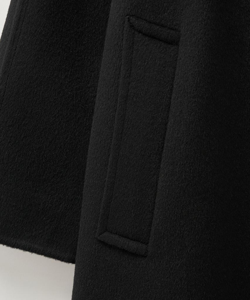 SATUR (W) A-Line Wool Blend Single Coat Black