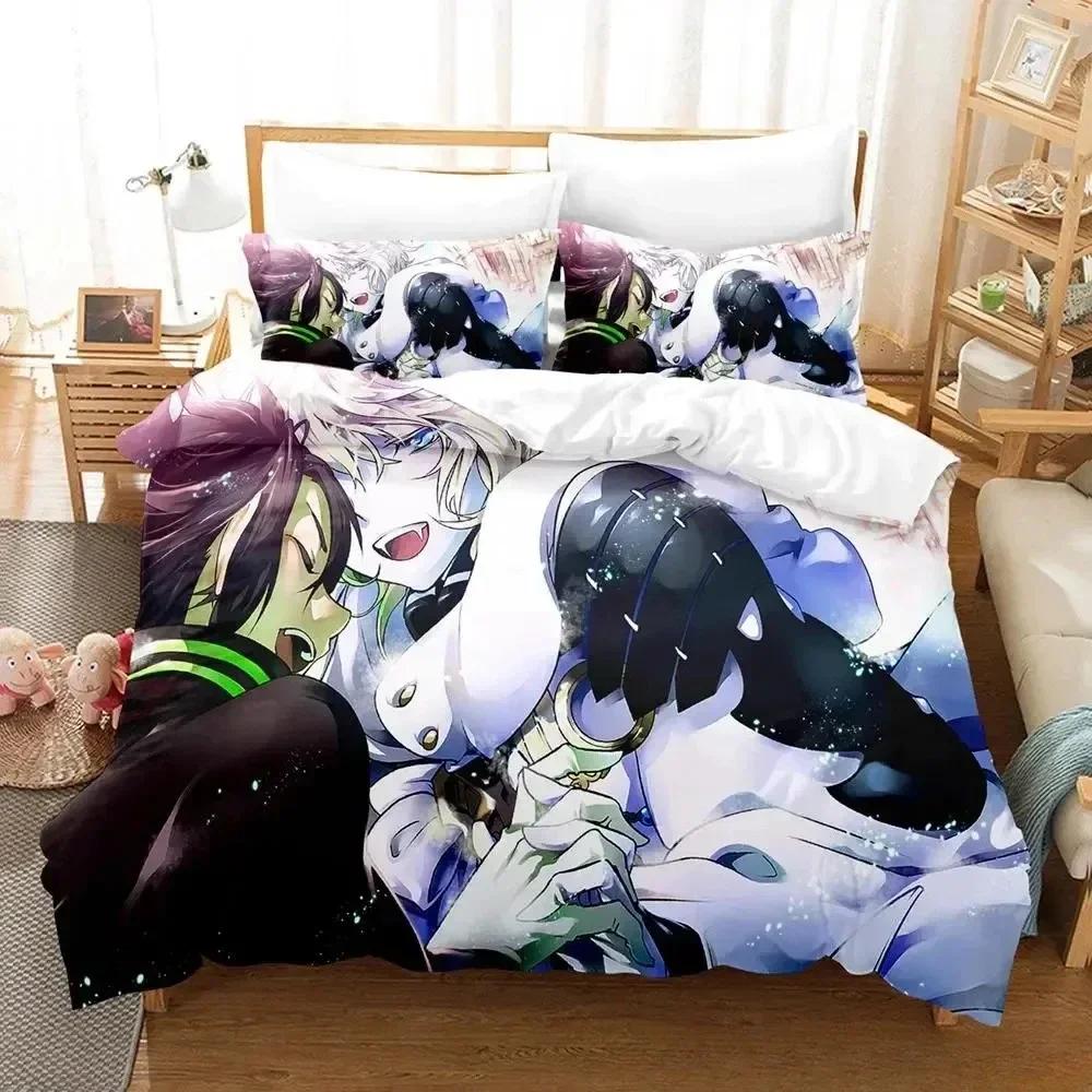 Модный комплект постельного белья Seraph of the end с принтом, с наволочкой и пододеяльником, мягкий, размеры Квин и Кинг, постельные принадлежности для дома, для взрослой и детской спальни