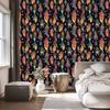 Boho Wallpaper Black and Navy Blue for Living Room and Bedroom 50x1000