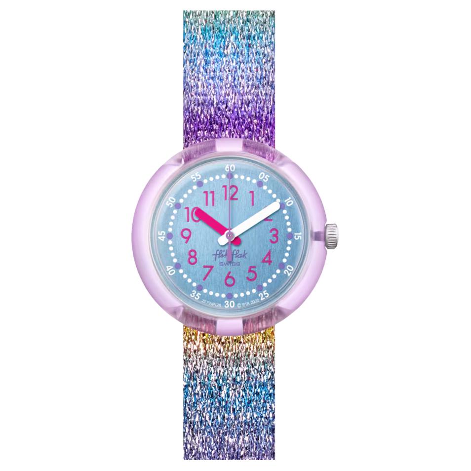 Swatch Flyfe Series Quartz Movement 30M Water Resistant Watch 32Mm Blue Dial Plastic Case Fabric Strap Unisex watches ZFPNP128