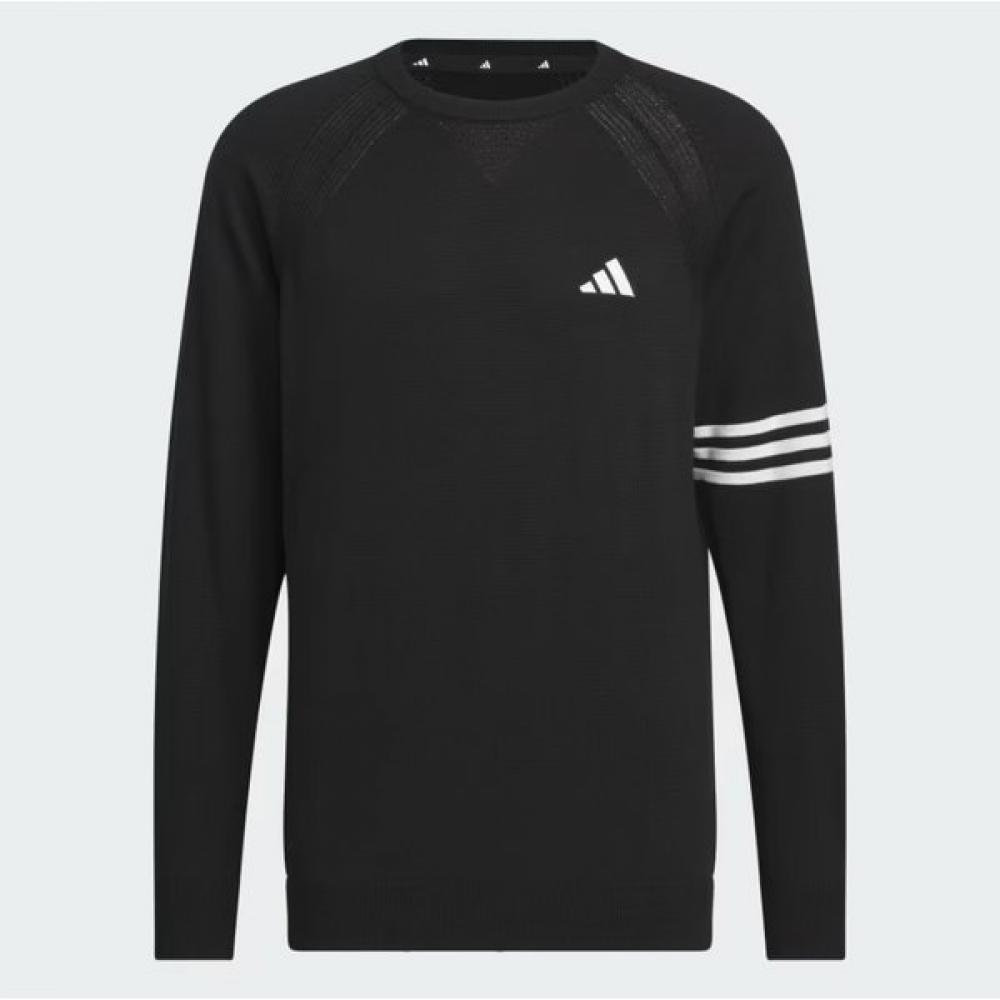 Adidas Golf 24 YearS SS Men S Knit 3S Long Sleeve Pullover Sweater In9050 Black