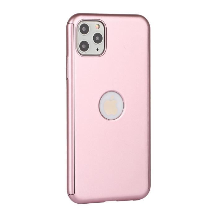 Coque pour Apple iPhone 11 PRO - Coque Rose + Verre Trempé - Etui 360 Protection Rigide Film Vitre Ecran Phonillico®