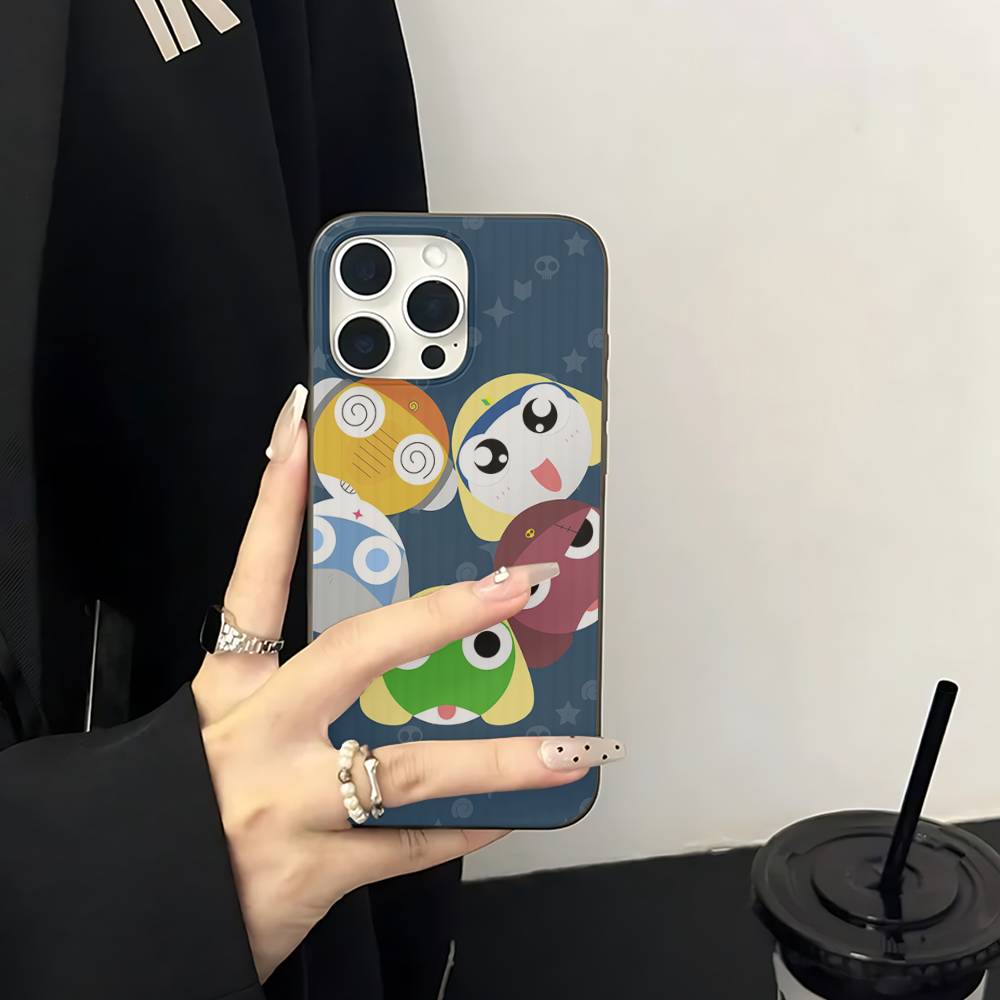 Кероро Лягушонок Крутой Гансо Сержант Чехол для Телефона Для IPhone 17 16 15 14 Plus 11 12 13 Pro Max Ударопрочная Защита Мягкая Задняя Крышка