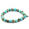 Stones and Minerals. Bracelet Turquoise Howlite Beads + Dalmatian Jasper 8 Mm. Made In France.
