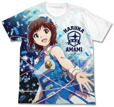 Белая футболка IDOLM@STER размера S с принтом «Платиновые звезды» Харука Амами