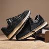 Мужская обувь 2025 новая весна и лето ретро платформа нескользящие кожаные кроссовки весна черные повседневные папины кроссовки
