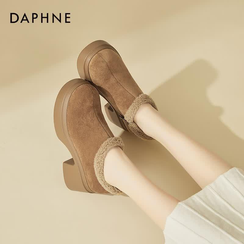Женские зимние ботильоны Daphne на толстой подошве с высоким каблуком, с плюшевой подкладкой