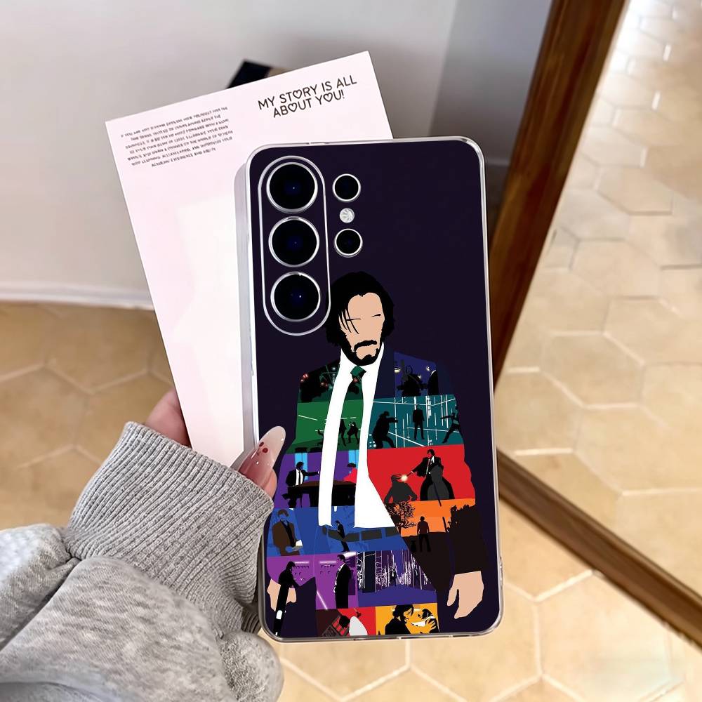 Чехол для телефона M-Киногерой J-Джон Уик Для Samsung S25,S24,S21,S22,S23,S30,Ultra,S20,Plus,Fe,Note,10,9,5G Прозрачный чехол