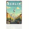 HD Tin Sign Vintage World Travel City Wall Decor  Retro Rome Paris Dubai Miami Travel Poster Art Metal Tin Sign for Travel Love