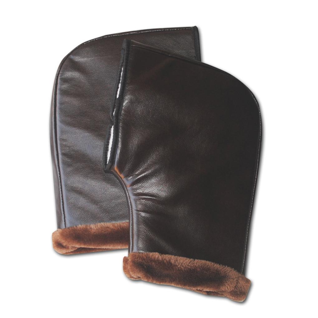 Winter Thick Motorcycle Hand Warmer Waterproof And Windproof For Protection Scooter Bike Cycling Gloves Leather, Brown S
