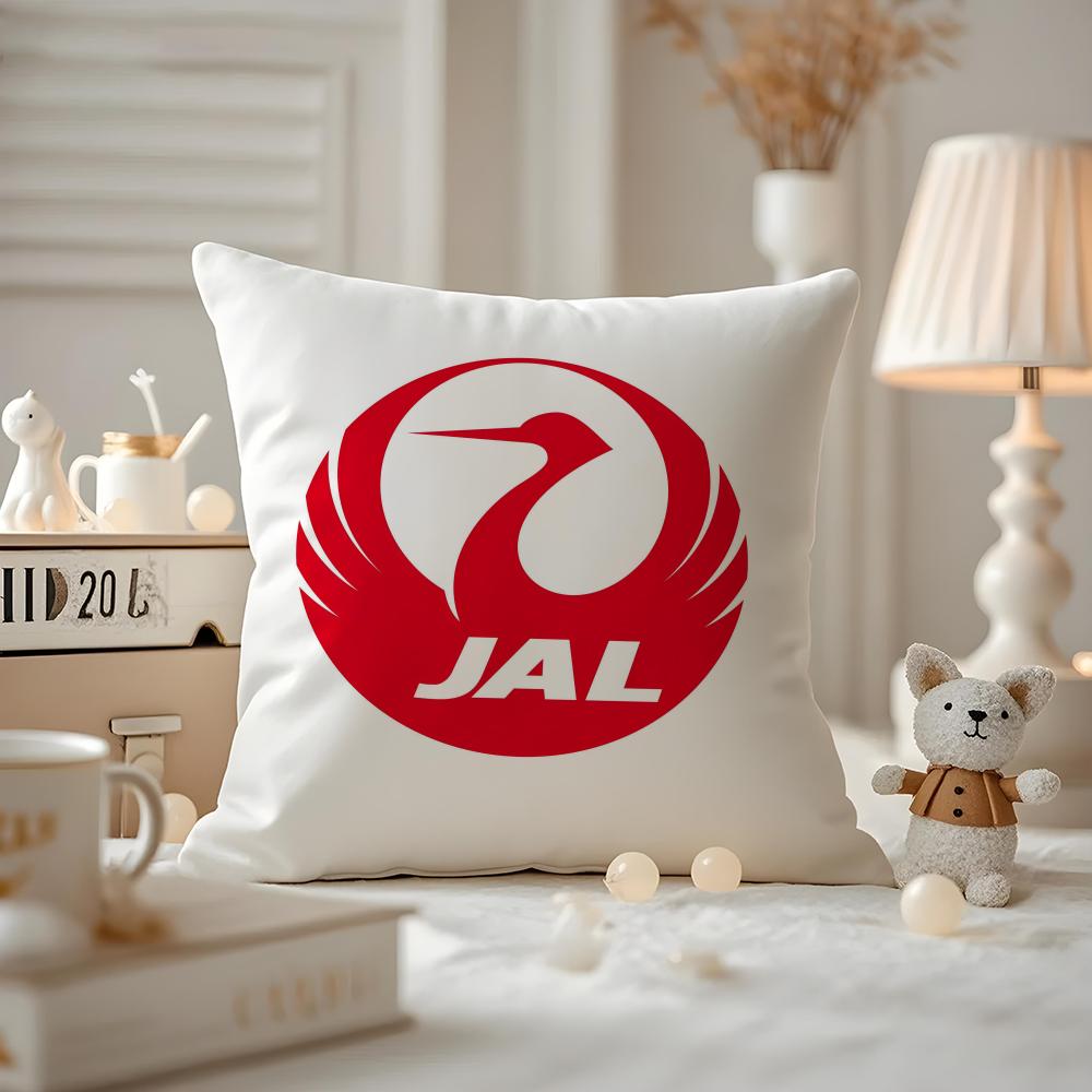 Japan Airlines Чехол для подушки Противопылевой наволочка Невидимая молния Шелковистый короткий плюш Чехол для диванной подушки