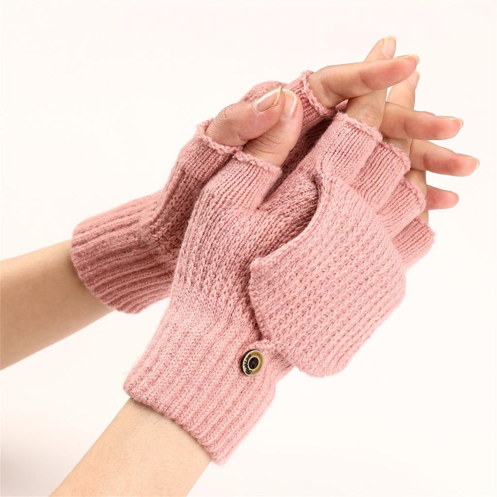 Перчатки шерстяные полосатые флип теплые полупальцевые мужские и женские студенческие пишущие перчатки с открытыми пальцами вязаные