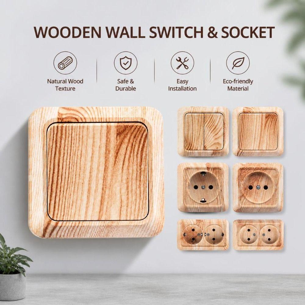 Plastic Wall Switch EU Standard Rocker Light Switch Durable Power Socket  Wall Mount