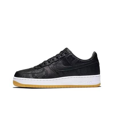 Fragment Design x CLOT x Air Force 1 Черные шелковые кроссовки унисекс Cool-Grey Wolf-Grey Pure-Platinum CZ3986-001