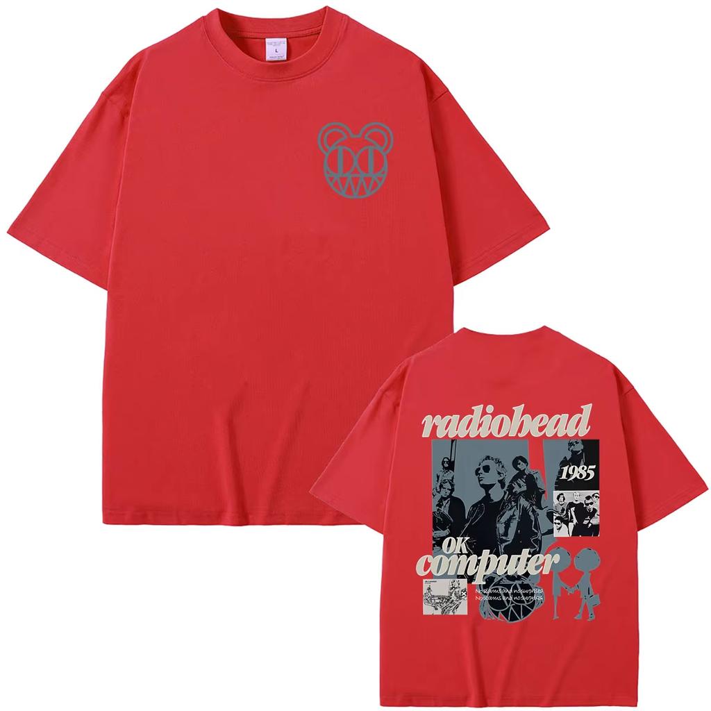 2026 Hot Sale Rock Band Radiohead Ok Computer Graphic Tshirts Unisex Unisex Hip Hop Oversized Tshirt Y2k Harajuku Punk Tshirt