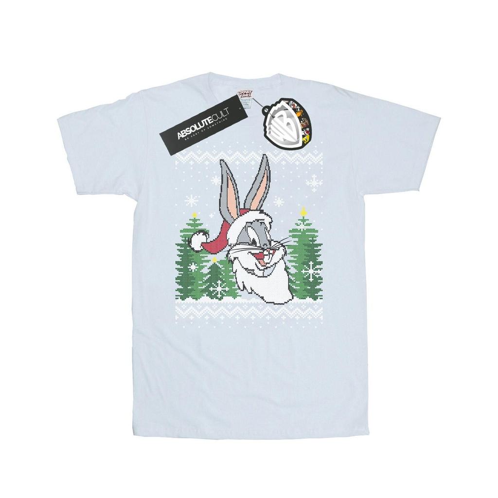 Looney Tunes Mens Bugs Bunny Christmas Fair Isle T-Shirt