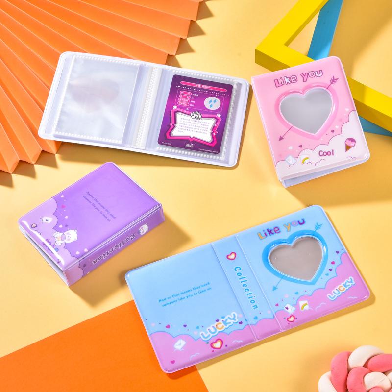 Cute Photo Album 3 Inch Love Heart Hollow Picture Storage Case Kpop Card Binder Name Card Book Photocard Holder 36 Pockets